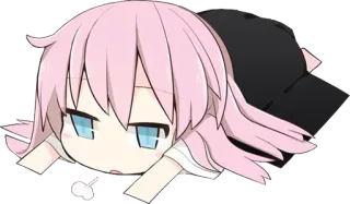 😪 Аниме, Милый, Чиби, Розовые волосы, Мультфильм telegram sticker