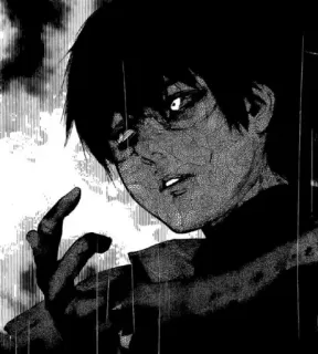 🖤 Anime, Manga, Bianco e nero, Personaggio, Disegno, Arte telegram sticker