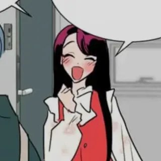 😄 Frau, Cartoon, Lächeln, glücklich, Anime whatsapp sticker