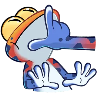 🙌 Frosch, Verlierer, Geste, Cartoon, Meme, Emoji telegram sticker