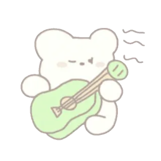 🍦 urso, desenho animado, música, guitarra, fofo, animal, adesivo telegram sticker