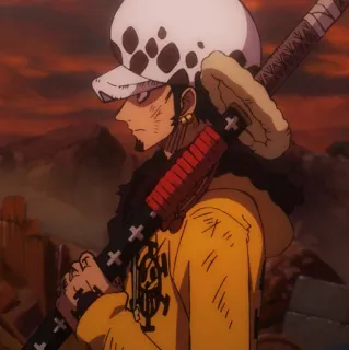 🫀 Trafalgar Law One Piece Anime, One Piece, Trafalgar Law, Charakter, Schwert telegram sticker