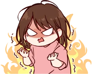 🔥 angry, mad, upset, cartoon, fire, irritated telegram sticker