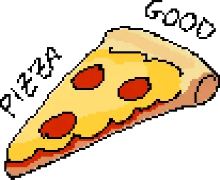 👌 pizza, food, slice, pepperoni, Italian food, pixel art, fast food whatsapp sticker