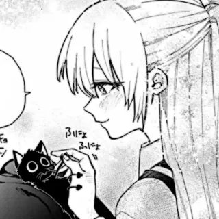 🎧 ぷにっ ぷにょ animé, manga, chat, fille, illustration telegram sticker