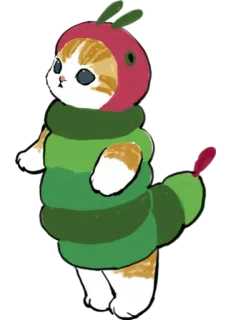 🐛 cat, caterpillar, costume, cute, animal telegram sticker