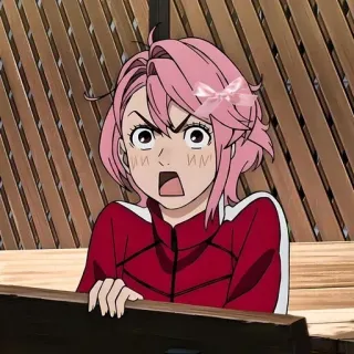 😰 Anime, geschockt, pinke Haare, Mädchen, verärgert telegram sticker