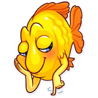 ☺️ ryba, złota rybka, zwierzę, kreskówka, słodki, emoji telegram sticker
