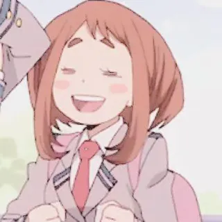 ☺️ Ochaco Uraraka My Hero Academia anime, ochaco uraraka, my hero academia, school uniform, cute, smile telegram sticker