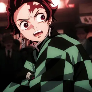 🔳 Tanjiro Kamado Demon Slayer 애니메이션, 귀멸의 칼날, 탄지로, 캐릭터, 만화 telegram sticker