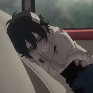 🖤 Isaac Foster Angels of Death Anime, Manga, Isaac Foster, Angels of Death, Karakter, Darah, Perban telegram sticker