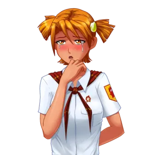 😢 Anime, Escolar, Soviético, Estrella, Llorando, Uniforme telegram sticker
