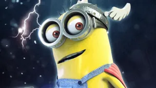 🙂 Minion minion, cartoon, helmet, thor, lightning, funny telegram sticker