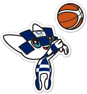 🏀 Miraitowa, Tokyo Olympics 2020, Olympic mascot, basketball, sports, mascot telegram sticker