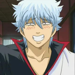 🍡 Sakata Gintoki Gintama Anime, Souriant, Cheveux blancs, Sakata Gintoki, Gintama telegram sticker
