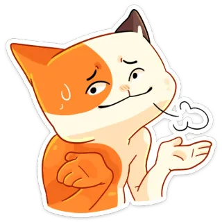 🤷‍♂️ แมว, การ์ตูน, สับสน, สัตว์, สติกเกอร์, น่ารัก, กังวล telegram sticker