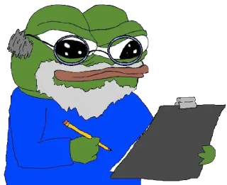 🗒 Pepe the Frog pepe, frosch, comic, meme, schrift, klemmbrett telegram sticker