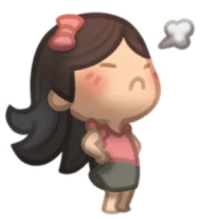 😓 Cartoon, Boos, Gefrustreerd, Schattig, Meisje, Personage telegram sticker