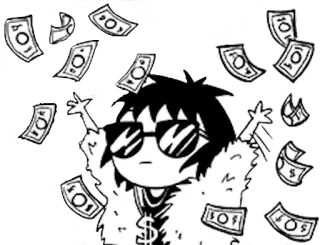 💸 uang, kekayaan, kaya, tunai, sukses, kartun, karakter, dolar telegram sticker