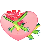 ❤️ ワニ, ハート, 愛, 動物, 爬虫類 telegram sticker