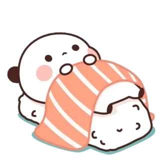 🐼 панда, суши, милый, еда, мультфильм, каваи telegram sticker