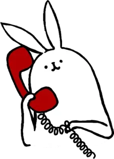 📞 coniglio, telefono, animale, comunicazione, carino telegram sticker