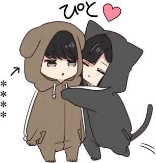 😍 ぴと Anime, Carino, Felpa con cappuccio, Personaggi telegram sticker