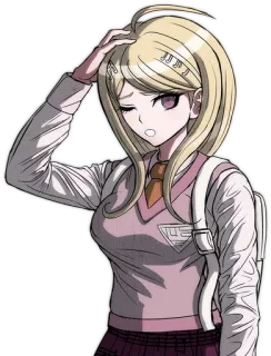 🤕 Kaede Akamatsu Danganronpa V3: Killing Harmony Anime, Gra wideo, Postać, Uczennica, Zdezorientowany/a whatsapp sticker