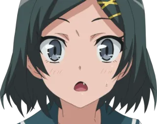 😮 Anime, Garota, Fofa, Desenho animado, Expressão telegram sticker