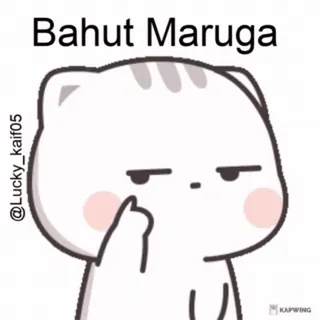 😒 Bahut Maruga chat, dessin animé, geste obscène, doigt d'honneur telegram sticker