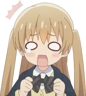 😱 anime, kreskówka, dziewczyna, płacz, zszokowany, emocja whatsapp sticker