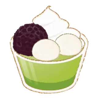 😊 postre, matcha, anmitsu, postre japonés, comida, dulce whatsapp sticker