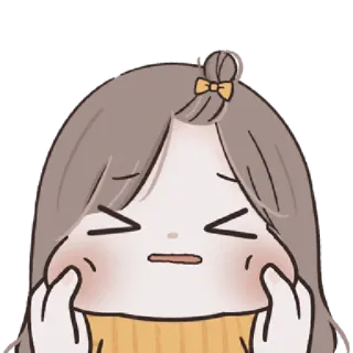 🩰 Desenho animado, Mulher, Emoção, Fofo, Adesivo, Expressão telegram sticker