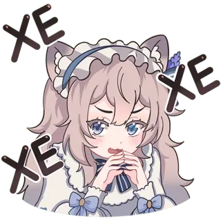 😋 Xe Xe Xe アニメ, ステッカー, 猫耳娘, 絵文字, 可愛い telegram sticker