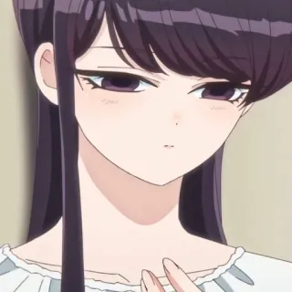 😥 Komi Shouko Komi Can't Communicate 애니, 만화, 코미 양은 커뮤증입니다, 코미 쇼코, 귀여운, 수줍은 telegram sticker