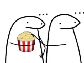 💗 pipoca, desenho animado, simples, comida, lanche, filme whatsapp sticker