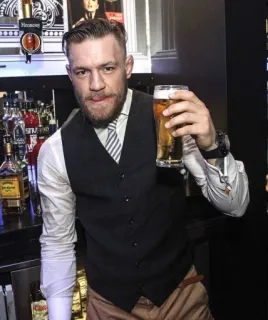 😗 Conor McGregor 啤酒, 酒精, 男人, 喝酒, 运动员, 格斗士, MMA telegram sticker