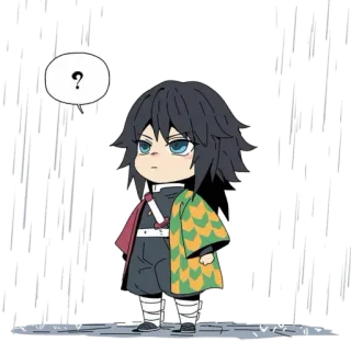 🌧 Giyu Tomioka Demon Slayer ? Anime, Demon Slayer, Giyu Tomioka, Manga, Domanda, Chibi telegram sticker