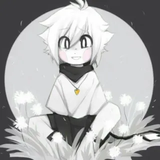 ❤️‍🔥 Desenho animado, Anime, Personagem, Cabelo branco, Preto e branco telegram sticker