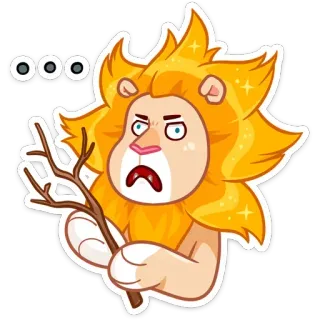 🤔 ... สิงโต, ไม้, อิโมจิ, การ์ตูน, สัตว์, ตลก, สีหน้า telegram sticker