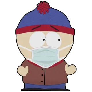 😷 Stan Marsh South Park アニメ, スタン, サウスパーク, マスク, パンデミック telegram sticker