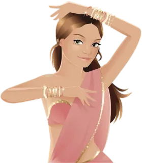 🙆‍♀ donna, sari, ballerina, indiana, tradizionale, gioielli telegram sticker