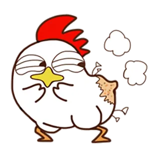 🙄 Hähnchen, Cartoon, laufend, süß, Tier, Emoji telegram sticker