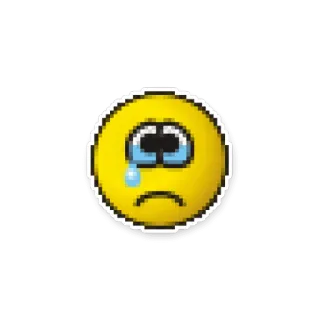 😢 buồn, khóc, emoji, vàng, cảm xúc telegram sticker