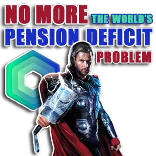 ❌ Thor NO MORE THE WORLD'S PENSION DEFICIT PROBLEM Тор, пенсия, дефицит, финансы, деньги, супергерой whatsapp sticker