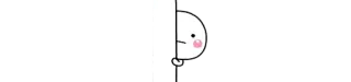 🙁 cute, shy, cartoon, blush, peeking, white, round whatsapp sticker