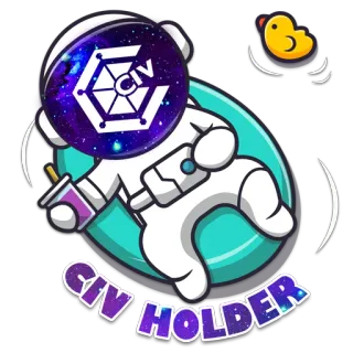 😎 CIV HOLDER astronaut, sticker, space, crypto, hodler whatsapp sticker