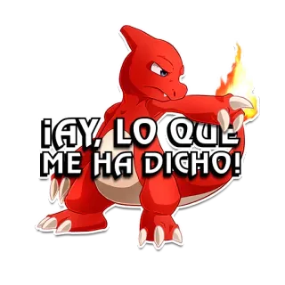 🤠 Charmeleon Pokemon ¡AY, LO QUE ME HA DICHO! Glumanda, Pokémon, Feuer, Spanisch, Cartoon, Aufkleber whatsapp sticker