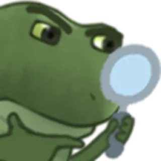 😂 カエル, 虫眼鏡, 調査, 漫画, 検索, 探偵 telegram sticker