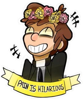 💀 PAIN IS HILARIOUS Dessin animé, Humour, Douleur, Drôle, Blague telegram sticker